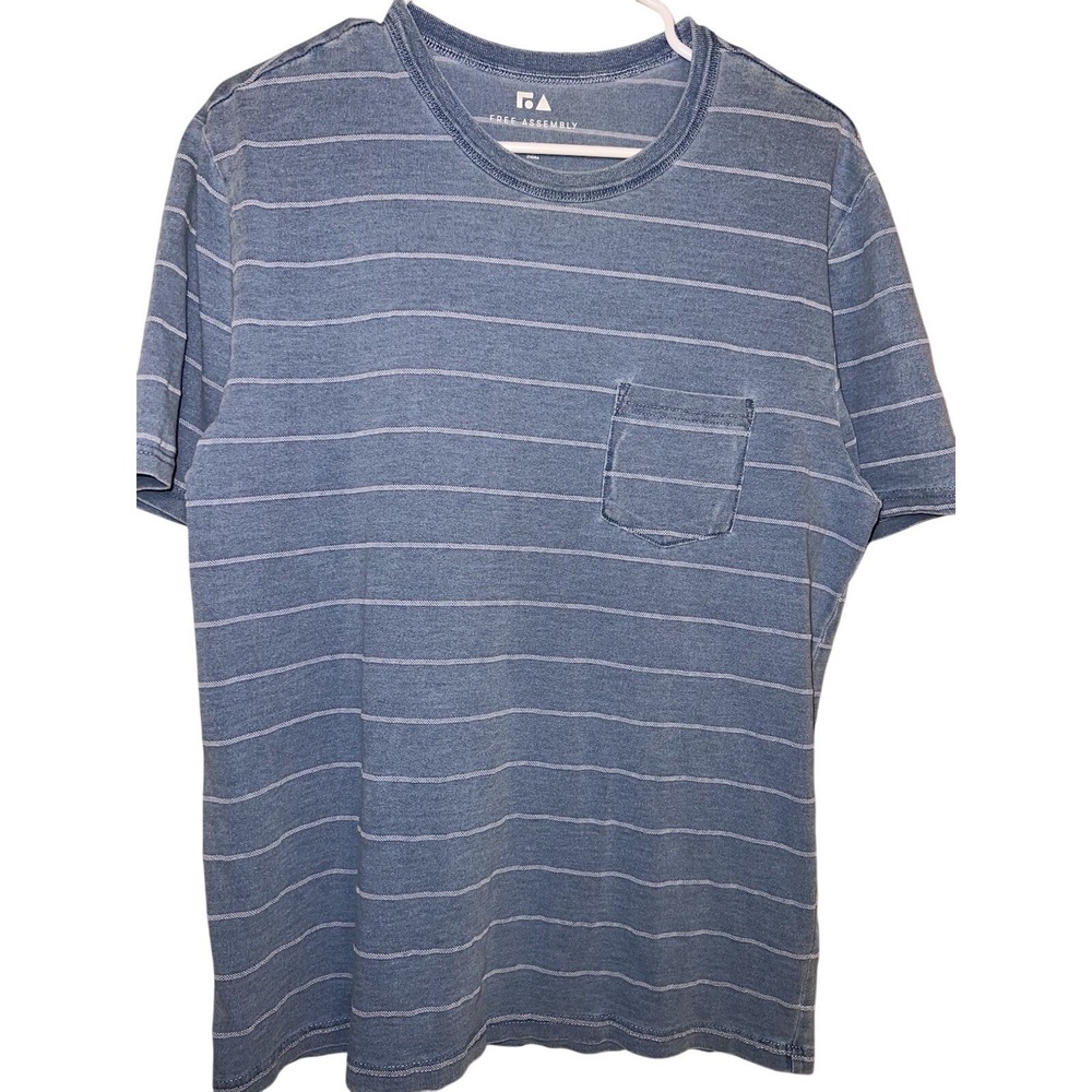 Free Assembly Mens Blue Cotton Short Sleeve T-Shirt Medium Beach Resort